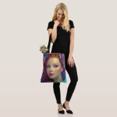 Betoverde regenboog haar portret tote bag (Op model)