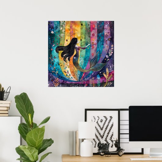 BETOVERDE REGENBOOG ZEEMEERMIN KLEURRIJK POSTER (Thuiskantoor)