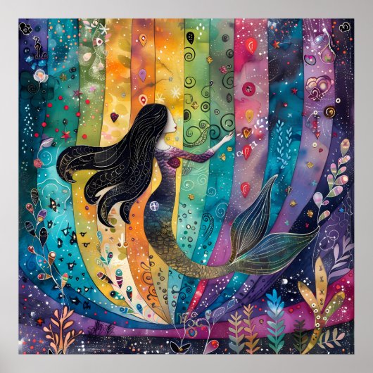 BETOVERDE REGENBOOG ZEEMEERMIN KLEURRIJK POSTER (Voorkant)