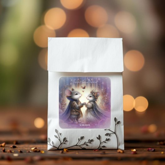 Betoverde Renaissance Sprookjesbos Bruiloft Vierkante Sticker