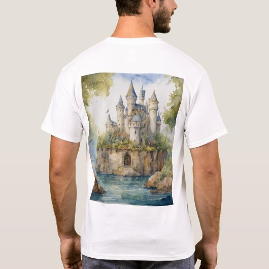 Betoverde rijken: Fairy Tale Castle contouren T-shirt (Achterkant)
