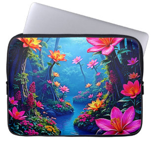 Betoverde Rivierbloei Kunst Laptop Sleeve
