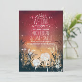 Betoverde Rode Nacht Sky Stars & Foliage Wedding Kaart (Staand voorkant)