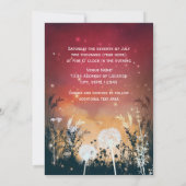 Betoverde Rode Nacht Sky Stars & Foliage Wedding Kaart (Achterkant)