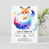 Betoverde rode vos verhalen verjaardag kaart (Staand voorkant)