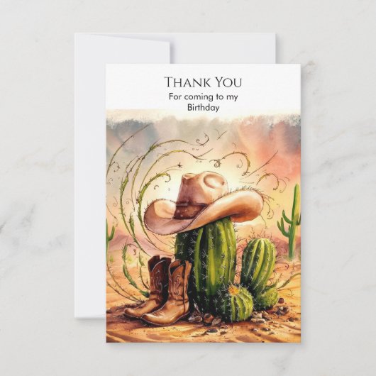 Betoverde Rodeo Cowboy Verjaardag Bedankkaart (Voorkant)