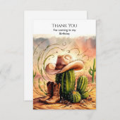 Betoverde Rodeo Cowboy Verjaardag Bedankkaart (Voorkant / Achterkant)