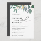 Betoverde Romance Eucalyptus verlaat bruiloft Kaart (Voorkant / Achterkant)