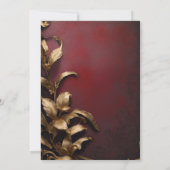 Betoverde rood en goud Masquerade Bruiloft Kaart (Achterkant)