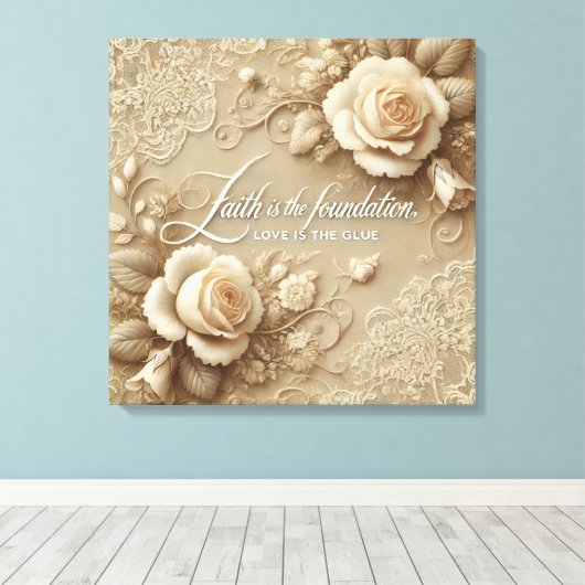 Betoverde Roos AI kunst Canvas Afdruk (Insitu (Houten vloer))