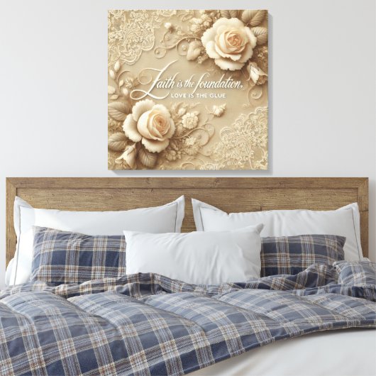 Betoverde Roos AI kunst Canvas Afdruk (Insitu (Slaapkamer))