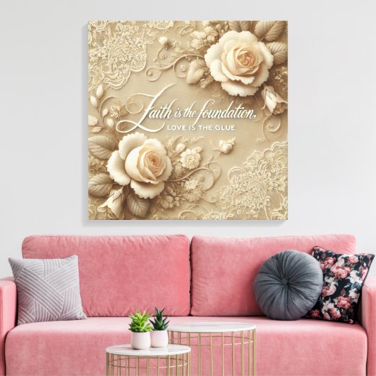 Betoverde Roos AI kunst Canvas Afdruk (Insitu (Woonkamer))