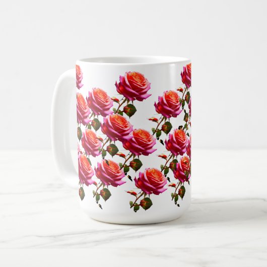 "Betoverde Roos tuin Mok - SIP elegantie elke maan (Voorkant links)