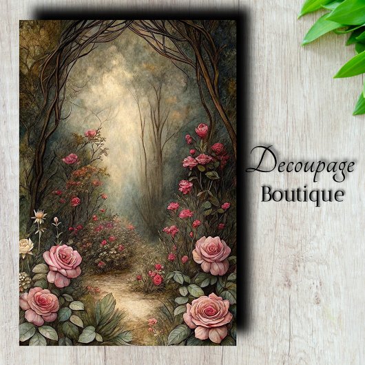Betoverde Roseway Decoupage Tissuepapier