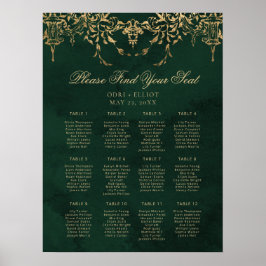 Betoverde Royal Emerald Gold Trouwstoel Poster