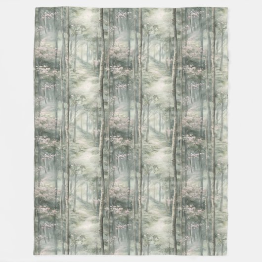 Betoverde roze bloementuin fleece deken (Voorkant)