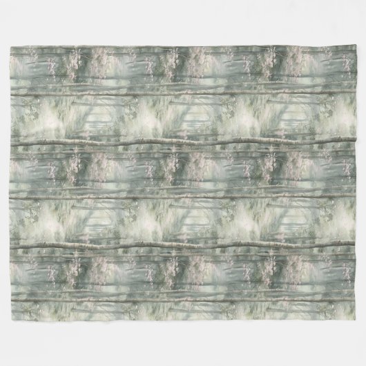 Betoverde roze bloementuin fleece deken (Voorkant (Horizontaal))