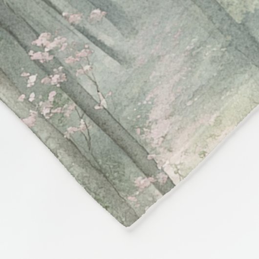 Betoverde roze bloementuin fleece deken (Hoek)