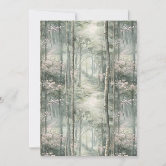 Betoverde roze bloementuin konijntje verjaardag kaart (Achterkant)