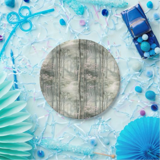 Betoverde roze bloementuin papieren bordje (Feest)