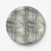 Betoverde roze bloementuin papieren bordje (Voorkant)