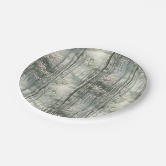 Betoverde roze bloementuin papieren bordje (Gekanteld)