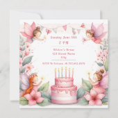 Betoverde Roze Feeëntuin - Verjaardag Kaart (Achterkant)