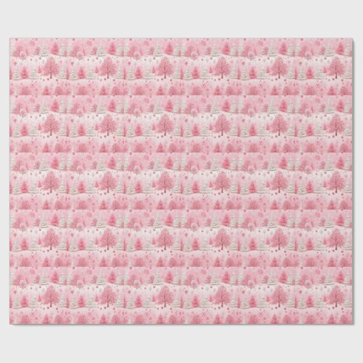 Betoverde Roze Magische Pastel Winter Vibes Kerstm Cadeaupapier (Vlak)