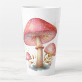 Betoverde Roze Paddenstoelen Delight Latte Mok (Voorkant)