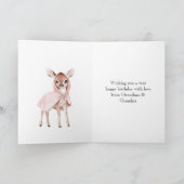 Betoverde Roze Roos Bloemige Zoete Hert Verjaardag Kaart (Binnen)