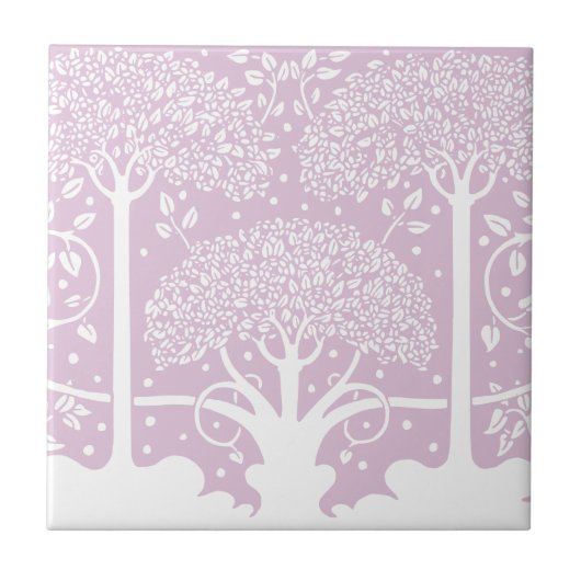 Betoverde roze sprookjesbomen tegeltje (Voorkant)