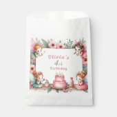 Betoverde Roze Sprookjestuin - Verjaardag Bedankzakje (Voorkant)