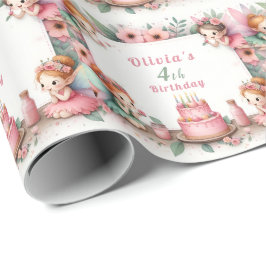 Betoverde Roze Sprookjestuin - Verjaardag Cadeaupapier