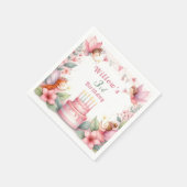 Betoverde Roze Sprookjestuin - Verjaardag Servet (Hoek)