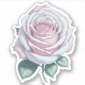 Betoverde roze witte roos sticker (Voorkant)