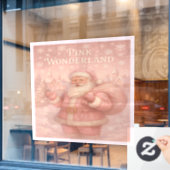 Betoverde Roze Wonderland Kerstman Raamsticker (Cafe Raam)
