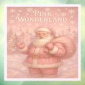 Betoverde Roze Wonderland Kerstman Raamsticker (Vel 3)