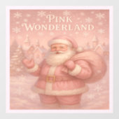 Betoverde Roze Wonderland Kerstman Raamsticker (Vel)