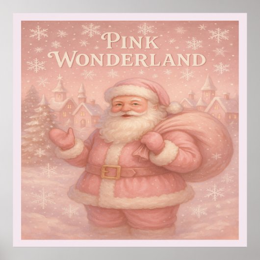 Betoverde Roze Wonderland Sinterklaas Poster (Voorkant)