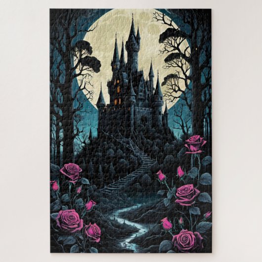 Betoverde Rozen Castle Fantasy Legpuzzel (Verticaal)