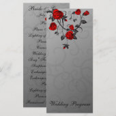 Betoverde Rozen Trouwprogramma Kaart (Voorkant / Achterkant)