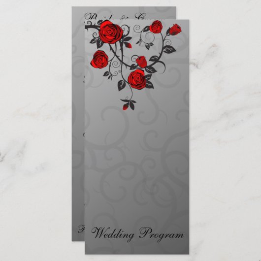 Betoverde Rozen Trouwprogramma Kaart (Voorkant / Achterkant)
