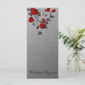 Betoverde Rozen Trouwprogramma Kaart (Staand voorkant)