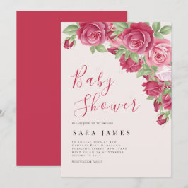 Betoverde Rozen Tuin Baby Shower Uitnodiging