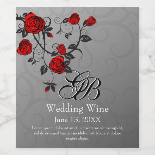 Betoverde Rozen Wijn Etiket (Enkel label)