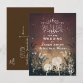 Betoverde Rustieke Hemel Sterren & Blad Save The D Aankondigingskaart (Voorkant / Achterkant)