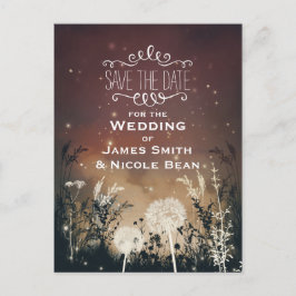 Betoverde Rustieke Hemel Sterren & Gebladerte Save Aankondigingskaart