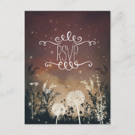 Betoverde Rustieke Nachtelijke Hemel Sterren & Loo Uitnodiging Briefkaart