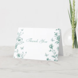 Betoverde Sage Green bruiloft Bedankkaart