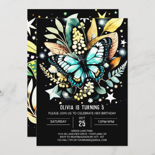 Betoverde Sage Groene Verjaardag Kaart (Voorkant / Achterkant)